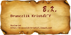 Brunczlik Kristóf névjegykártya